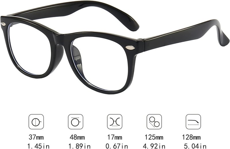 FANNYGO Store 2 Pack kids Blue Light Blocking Glasses For Girls And Boys Computer Blue Light Blocking Glasses For Age 3-11 (Black + Light blue) - Image 5